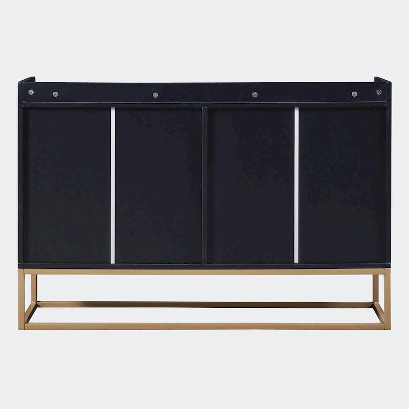 Black / White / Navy Sideboard Cabinet with Gold Legs – Single-Person Assembly