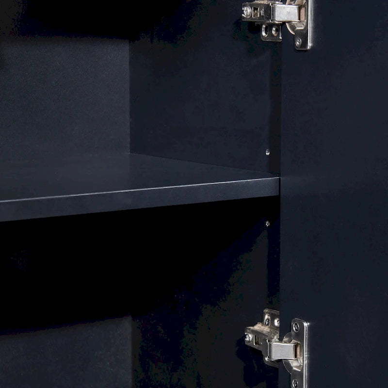 Black / White / Navy Sideboard Cabinet with Gold Legs – Single-Person Assembly