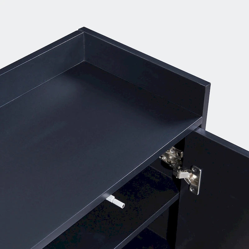 Black / White / Navy Sideboard Cabinet with Gold Legs – Single-Person Assembly