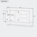Black / White / Navy Sideboard Cabinet with Gold Legs – Single-Person Assembly