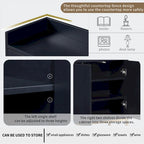 Black / White / Navy Sideboard Cabinet with Gold Legs – Single-Person Assembly