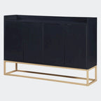 Black / White / Navy Sideboard Cabinet with Gold Legs – Single-Person Assembly
