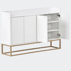 Black / White / Navy Sideboard Cabinet with Gold Legs – Single-Person Assembly