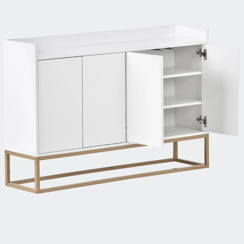 Black / White / Navy Sideboard Cabinet with Gold Legs – Single-Person Assembly