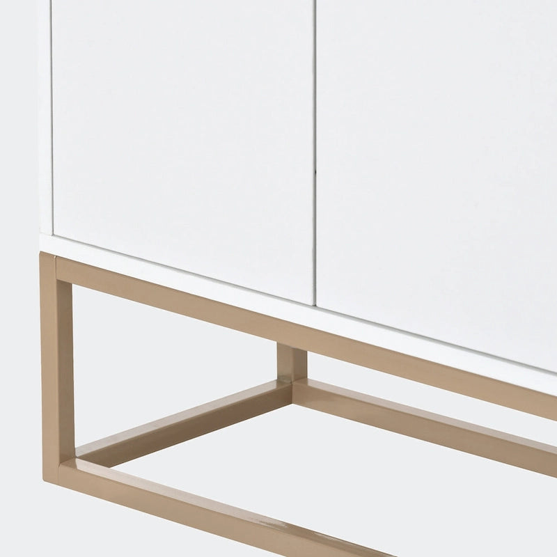 Black / White / Navy Sideboard Cabinet with Gold Legs – Single-Person Assembly
