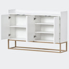 Black / White / Navy Sideboard Cabinet with Gold Legs – Single-Person Assembly