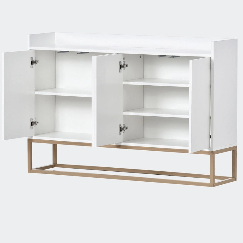 Black / White / Navy Sideboard Cabinet with Gold Legs – Single-Person Assembly