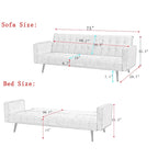 75  Wide Tufted Velvet Convertible Sleeper sofa