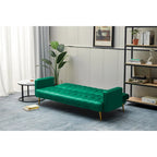 75" Tufted Velvet Convertible Sleeper Sofa – Dark Blue / Green / Army Green / Rose / Ginger / Dark Grey / Beige, Chrome Legs, Seats 2
