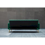 75" Tufted Velvet Convertible Sleeper Sofa – Dark Blue / Green / Army Green / Rose / Ginger / Dark Grey / Beige, Chrome Legs, Seats 2