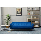 75" Tufted Velvet Convertible Sleeper Sofa – Dark Blue / Green / Army Green / Rose / Ginger / Dark Grey / Beige, Chrome Legs, Seats 2