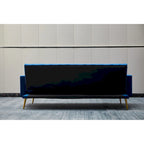 75" Tufted Velvet Convertible Sleeper Sofa – Dark Blue / Green / Army Green / Rose / Ginger / Dark Grey / Beige, Chrome Legs, Seats 2