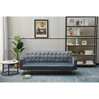 75" Tufted Velvet Convertible Sleeper Sofa – Dark Blue / Green / Army Green / Rose / Ginger / Dark Grey / Beige, Chrome Legs, Seats 2