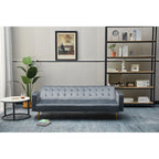 75" Tufted Velvet Convertible Sleeper Sofa – Dark Blue / Green / Army Green / Rose / Ginger / Dark Grey / Beige, Chrome Legs, Seats 2