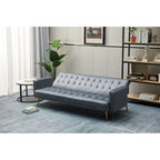 75" Tufted Velvet Convertible Sleeper Sofa – Dark Blue / Green / Army Green / Rose / Ginger / Dark Grey / Beige, Chrome Legs, Seats 2