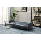 75" Tufted Velvet Convertible Sleeper Sofa – Dark Blue / Green / Army Green / Rose / Ginger / Dark Grey / Beige, Chrome Legs, Seats 2