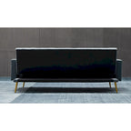 75" Tufted Velvet Convertible Sleeper Sofa – Dark Blue / Green / Army Green / Rose / Ginger / Dark Grey / Beige, Chrome Legs, Seats 2