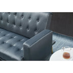 75" Tufted Velvet Convertible Sleeper Sofa – Dark Blue / Green / Army Green / Rose / Ginger / Dark Grey / Beige, Chrome Legs, Seats 2