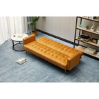 75" Tufted Velvet Convertible Sleeper Sofa – Dark Blue / Green / Army Green / Rose / Ginger / Dark Grey / Beige, Chrome Legs, Seats 2