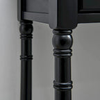Console Table with 2 Drawers & Bottom Shelf – Blue / White / Walnut / Black / Dark Walnut, Solid Rubberwood, Single