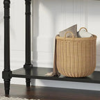 Console Table with 2 Drawers & Bottom Shelf – Blue / White / Walnut / Black / Dark Walnut, Solid Rubberwood, Single