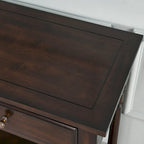 Console Table with 2 Drawers & Bottom Shelf – Blue / White / Walnut / Black / Dark Walnut, Solid Rubberwood, Single