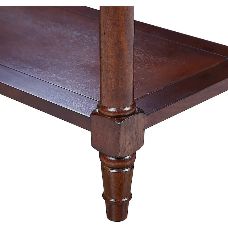 Console Table with 2 Drawers & Bottom Shelf – Blue / White / Walnut / Black / Dark Walnut, Solid Rubberwood, Single