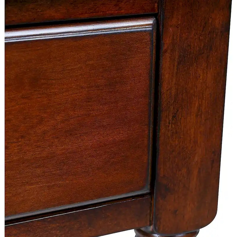 Console Table with 2 Drawers & Bottom Shelf – Blue / White / Walnut / Black / Dark Walnut, Solid Rubberwood, Single