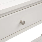 Console Table with 2 Drawers & Bottom Shelf – Blue / White / Walnut / Black / Dark Walnut, Solid Rubberwood, Single