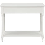 Console Table with 2 Drawers & Bottom Shelf – Blue / White / Walnut / Black / Dark Walnut, Solid Rubberwood, Single