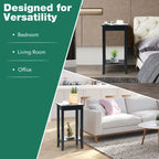 2-Tier End Table – White / Black, Wood & MDF, Modern Style, Single