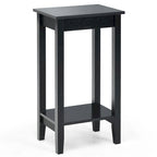 2-Tier End Table – White / Black, Wood & MDF, Modern Style, Single