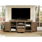 60" Solid Pine TV Stand – White & Grey / Natural / White / Black & Brown / Cream White & Brown, Farmhouse Rustic, Single