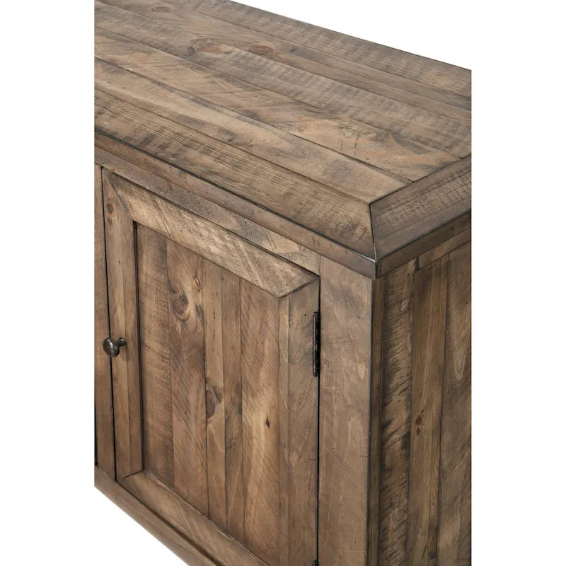 60" Solid Pine TV Stand – White & Grey / Natural / White / Black & Brown / Cream White & Brown, Farmhouse Rustic, Single
