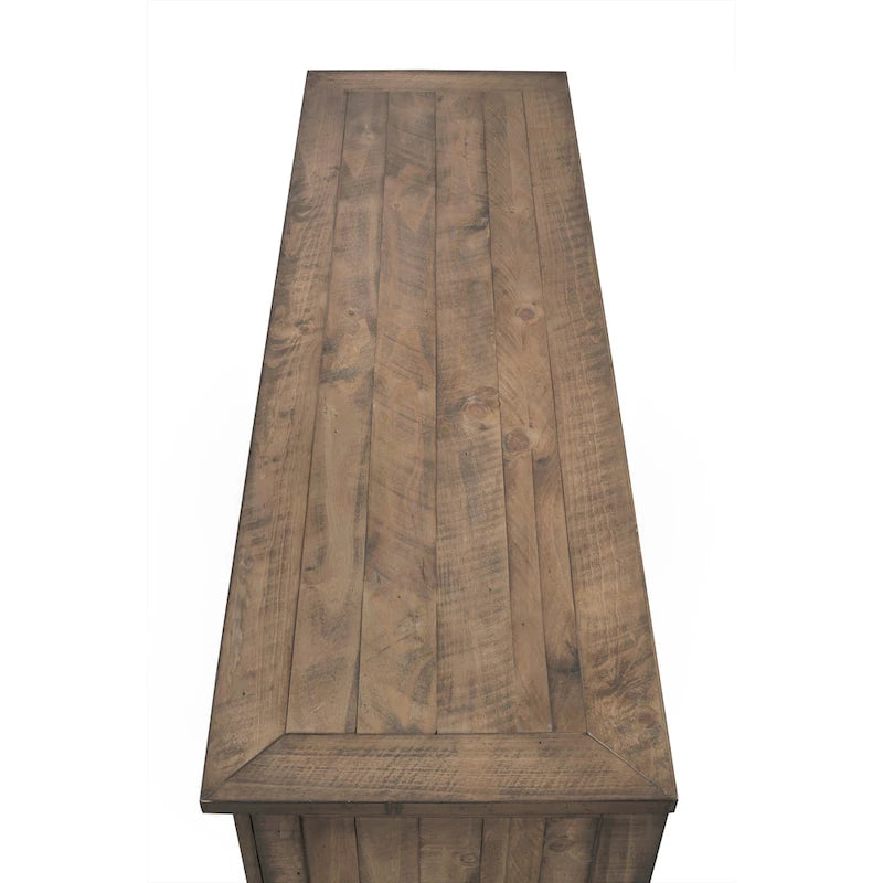 60" Solid Pine TV Stand – White & Grey / Natural / White / Black & Brown / Cream White & Brown, Farmhouse Rustic, Single