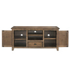 60" Solid Pine TV Stand – White & Grey / Natural / White / Black & Brown / Cream White & Brown, Farmhouse Rustic, Single