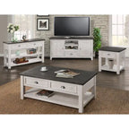 60" Solid Pine TV Stand – White & Grey / Natural / White / Black & Brown / Cream White & Brown, Farmhouse Rustic, Single