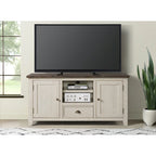 60" Solid Pine TV Stand – White & Grey / Natural / White / Black & Brown / Cream White & Brown, Farmhouse Rustic, Single
