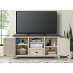 60" Solid Pine TV Stand – White & Grey / Natural / White / Black & Brown / Cream White & Brown, Farmhouse Rustic, Single