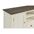 60" Solid Pine TV Stand – White & Grey / Natural / White / Black & Brown / Cream White & Brown, Farmhouse Rustic, Single