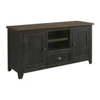 60" Solid Pine TV Stand – White & Grey / Natural / White / Black & Brown / Cream White & Brown, Farmhouse Rustic, Single