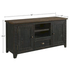 60" Solid Pine TV Stand – White & Grey / Natural / White / Black & Brown / Cream White & Brown, Farmhouse Rustic, Single