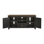 60" Solid Pine TV Stand – White & Grey / Natural / White / Black & Brown / Cream White & Brown, Farmhouse Rustic, Single
