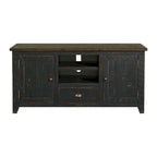 60" Solid Pine TV Stand – White & Grey / Natural / White / Black & Brown / Cream White & Brown, Farmhouse Rustic, Single