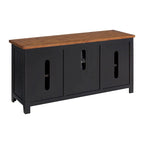 60" Solid Pine TV Stand – White & Grey / Natural / White / Black & Brown / Cream White & Brown, Farmhouse Rustic, Single