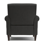 Transitional Upholstered Arm Chair – Taupe-Grey / Caribbean Blue / Charcoal Grey, Nail Head Trim, Single