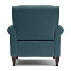 Transitional Upholstered Arm Chair – Taupe-Grey / Caribbean Blue / Charcoal Grey, Nail Head Trim, Single