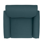 Transitional Upholstered Arm Chair – Taupe-Grey / Caribbean Blue / Charcoal Grey, Nail Head Trim, Single