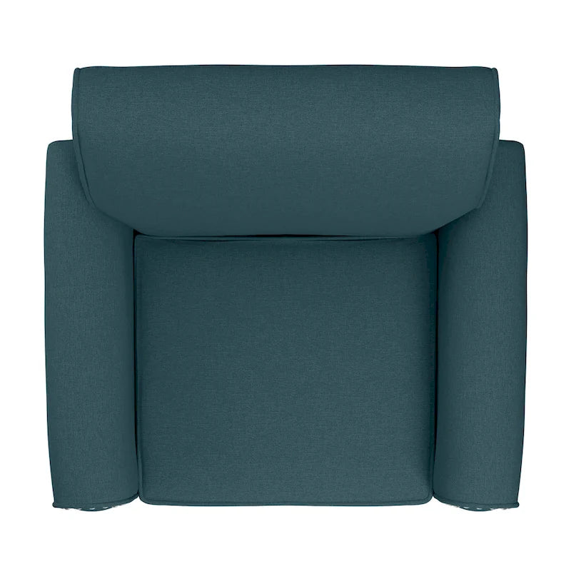 Transitional Upholstered Arm Chair – Taupe-Grey / Caribbean Blue / Charcoal Grey, Nail Head Trim, Single
