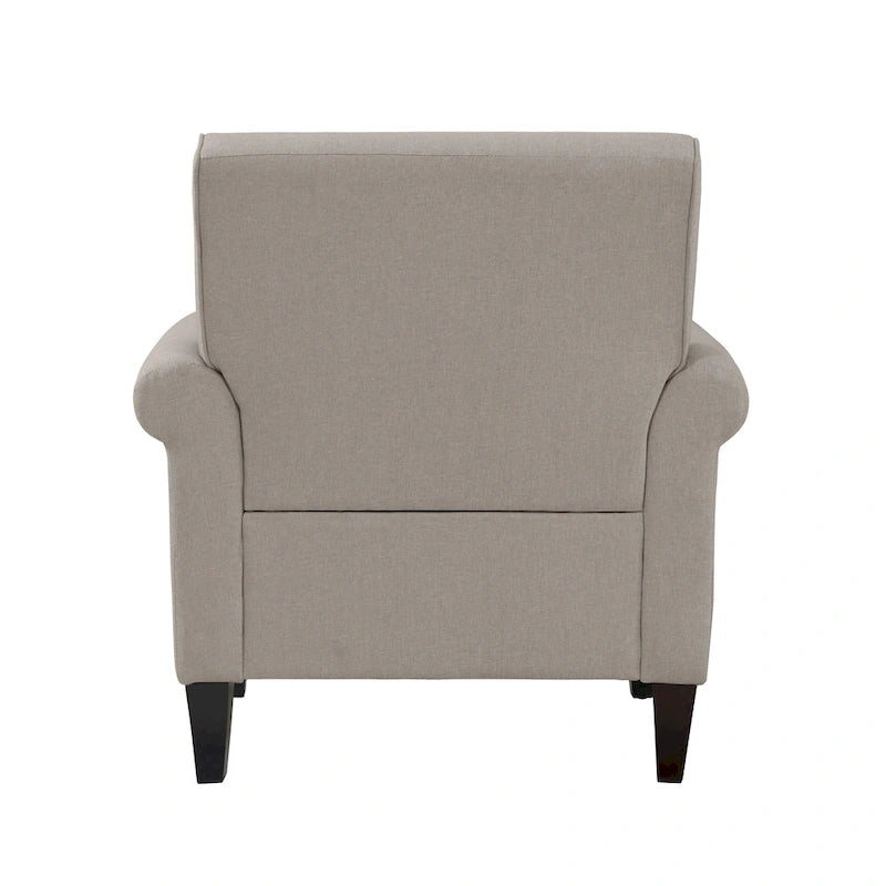 Transitional Upholstered Arm Chair – Taupe-Grey / Caribbean Blue / Charcoal Grey, Nail Head Trim, Single